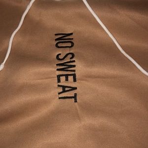 “ NO SWEAT” Beige And White Hoodie